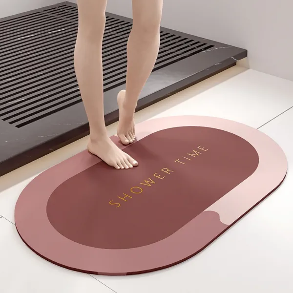 화장실논슬립 규조토 소프트 입구 바닥매트 미끄럼방지 흡수 깔다 면욕실매트 샤워 러그, 60 *90cm 물이 건너가다 헴라인