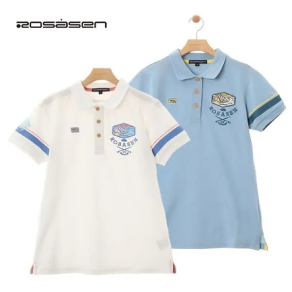 Rosasen 045-22244러 서 센 레이디스 로고 한창때 반소매 셔츠 PROD112290803, 색스폰 91