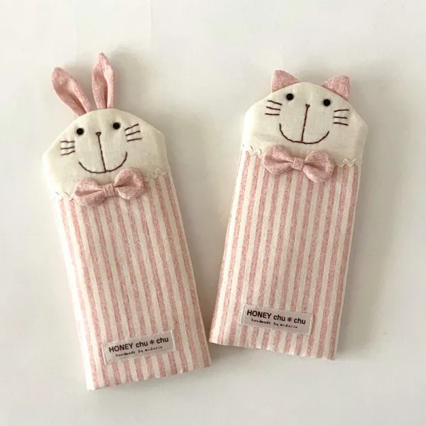 HONEYchu * chu (허니 츄츄) 안아 견장 용 군침 커버 스트라이프 핑크