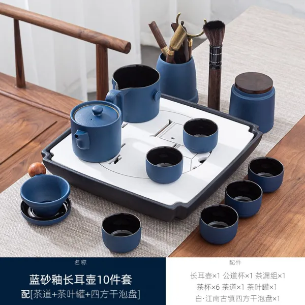 가정용 선의 쿵후 티도구 심플 사무실 면회소 다반 티팟 토티기, 영원 긴귀 주전자 10  다도 다관