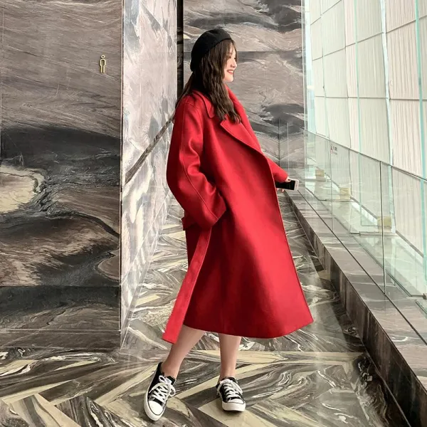 Qterra 특허브랜드 정장 코트 루즈핏 야상 미디 모직 빅사이즈 가을겨울