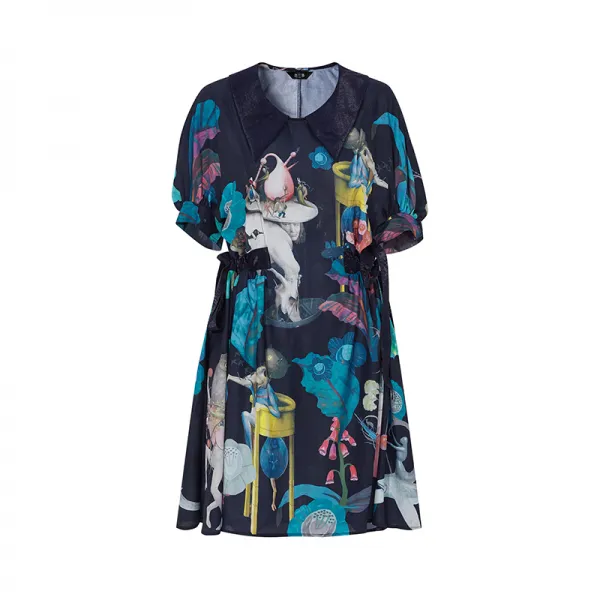 여름브이넥원피스 두세 가지 일 끝이 없다 욕망 클래식 추상무늬 플라워 프린팅 스트랩 앞이 짧고 뒤가 길다 3380535858