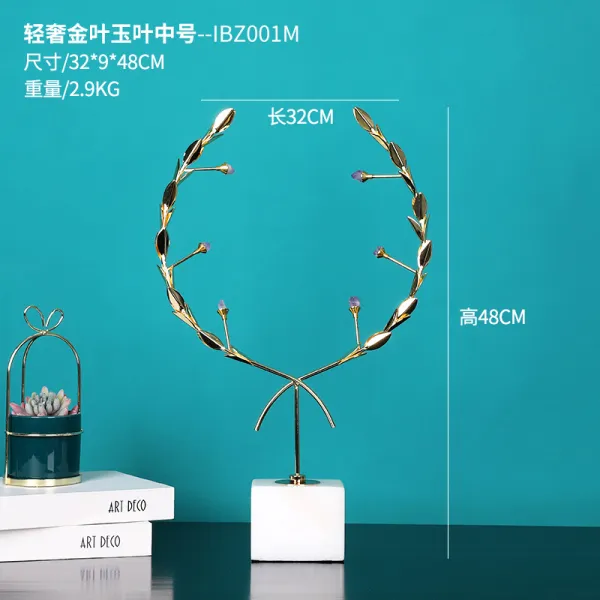 인테리어 현대 캐비넷거실장 현관 대리석 기하학무니 노르딕 가볍게 사치한 독창적 술장 엔틱한디자인, 금엽 옥엽 진열 장식품 -중간사이즈
