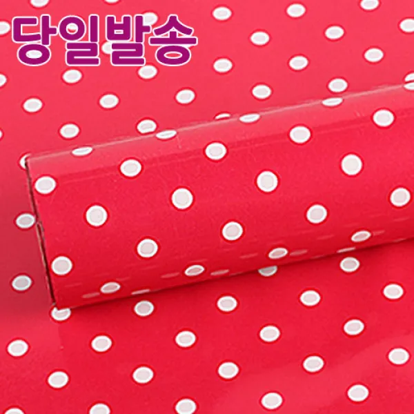 노크원 비닐포장지당일발송, 1롤, 05큰땡땡이/중/빨강