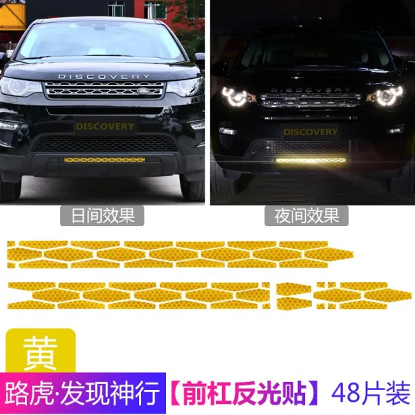 길 호랑이 발견 신들러 앞뒤 바 역광 경고 부착 차체 휠 미측 안티레이팅 스티커 외장 장식 개조, 앞리플렉터 스티커 엘로우 48피스 룩