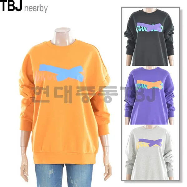  현대백화점 티비제이 Tbj티셔츠 여성 레터링 맨투맨 티셔츠 T191ts720p 