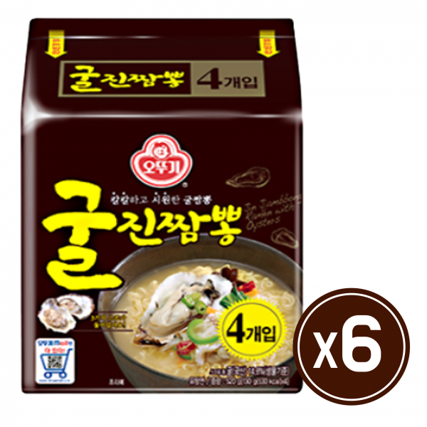 오뚜기 굴진짬뽕 라면 멀티팩 4p, 130g, 24팩