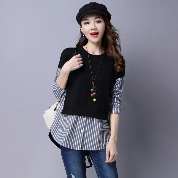 스텔라2 여성 레이어드티셔츠 빅사이즈T05