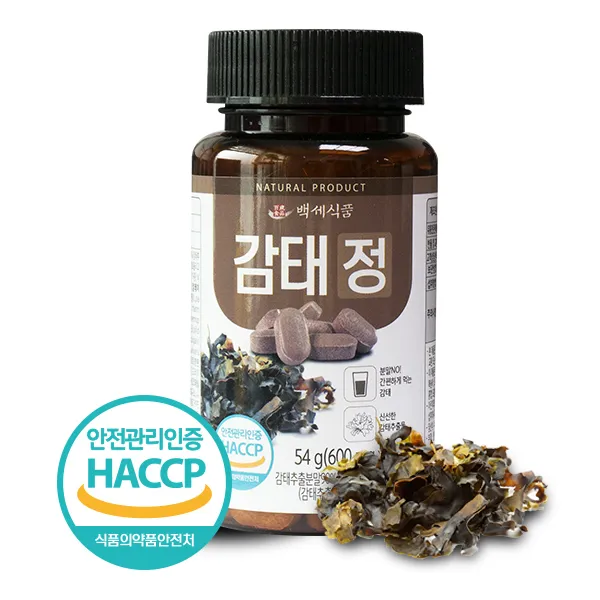 백세식품 감태정 600mg x 90정 제주산 4+1병 HACCP 인증제품, 5병