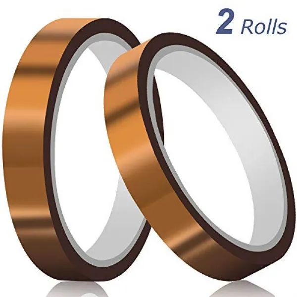2 Rolls (0.4”x108ft) CHRYSAN Heat Resistant Tape for Heat Press Up to 500℉High Temperature Polyimide Tape Ideal Solution for Heat Transfe, 본문참고