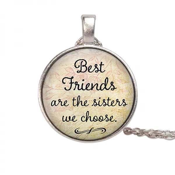 원직구 스웨터 체인 BESTFRIENDS 우의 간언 시간 보석 목걸이 클래식 유리 펜던트 액세서리