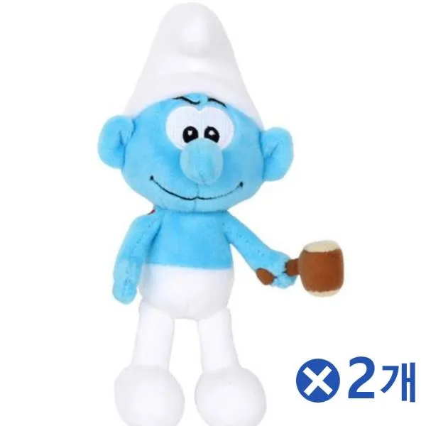 스벅이벤트 꼬마친구 덩치 스머프 인형 가방고리 13cmx2개