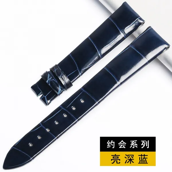 다소 적용 쌓이다 하우스 밴드 데이트 뒤집다 계열 리얼가죽 남성 여성 컬러시계줄 2058220615 밝은 짙은 남색 18mm