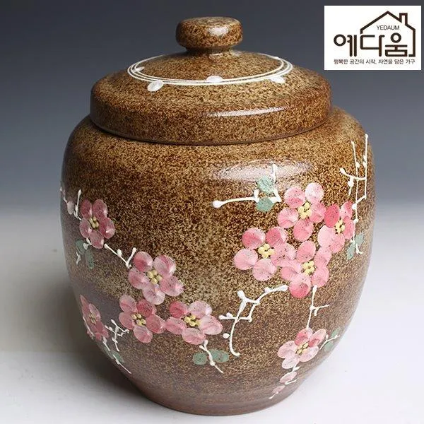 예다움 재유 매화 잡곡단지 3kg 쌀통 쌀독 쌀항아리 황토쌀독 쌀뒤주 옹기쌀독 예쁜쌀독 여주쌀독 원목쌀통 쌀보관통 뒤주 렌지대
