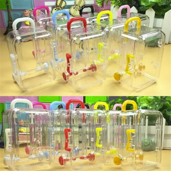 새로운 귀여운 미니 롤링 여행 가방 호의 상자 결혼식 호의 파티 리셉션 캔디 패키지 신년 파티 용품 장식