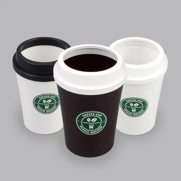 테이크아웃잔 디자인 소품 펜슬 꽂이 연필꽂이함 펜통, 화이트