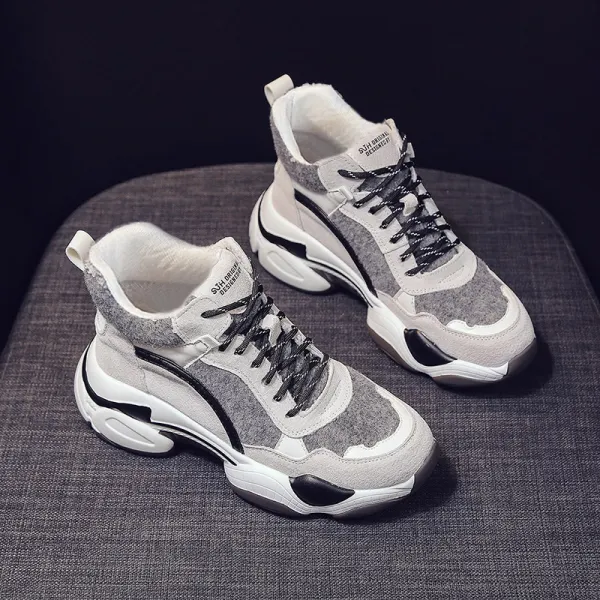 어글리슈즈 여자 겨울 융두텁게추가 INS트렌드 보온 패딩부츠 빅사이즈 레포츠 슈즈