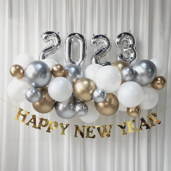 연지마켓 2023 새해 연말 파티 풍선 용품, 2-4.새해풍선 구름풍선세트