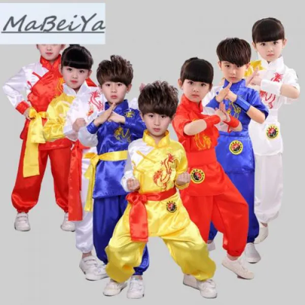 아동코스튬 무술 코스튬의상 퍼포먼스 유니폼 남동 공연복 태극 권법 연공복 긴팔맨 쿵후 셔츠