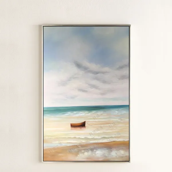 모즈 심플 스트릿 유화그림 페인팅 거실 현관 인테리림 세로판 복도 돛단배 고기잡이배 순풍에 돛을 달다 Zn616 T2 단일폭