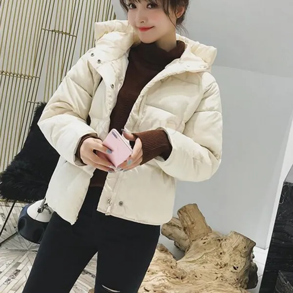 kirahosi 모던 캐주얼 여성 숏 패딩 점퍼 야상 추동 아우터 데일리 164호+ 덧신 증정 BTgvovi5