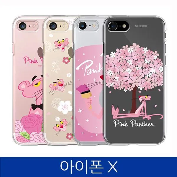 ksw48743 아이폰X. 핑크팬더 플라워 클리어 폰케이스 iPhoneX case-묶음배송(5가능)