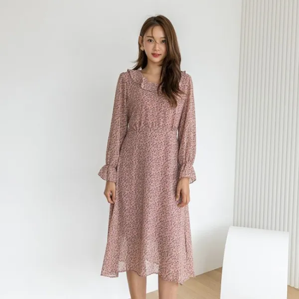 나인 프릴 카라 스트랩 원피스sop 4763