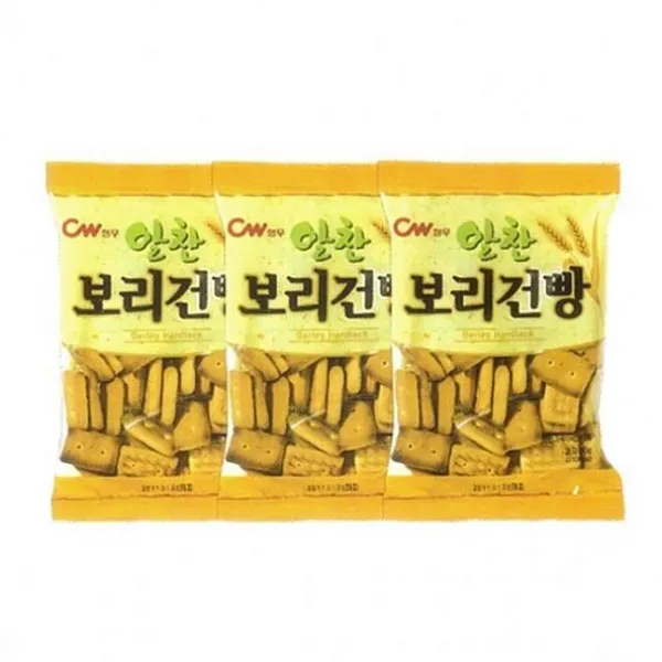 도리파이 청우 비스켓 알찬 보리 건빵 3번들 225g 1 BOX 뻥튀기