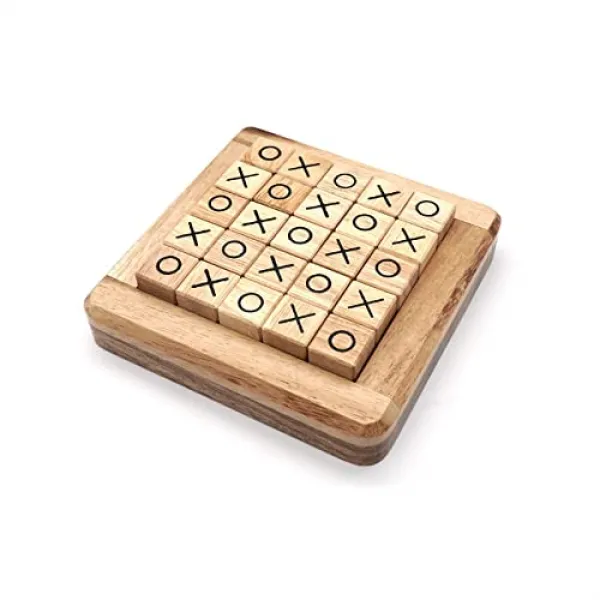 나무 판자 게임 Tic Tac 발가락을 누르면 Xo 재미있는 가족 게임 박스 전략 보드에서 재생할 상자 전략 보드 게임 두뇌 게임 어린이와 어른의 고전적인 객실 장식을 가진 성인 본상품 본상품