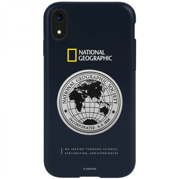 National Geographic iPhone XR 케이스 Global Seal Metal-Deco Case 네이비 6.1 인치 아이폰 커버 나쇼, 1, 단일상품