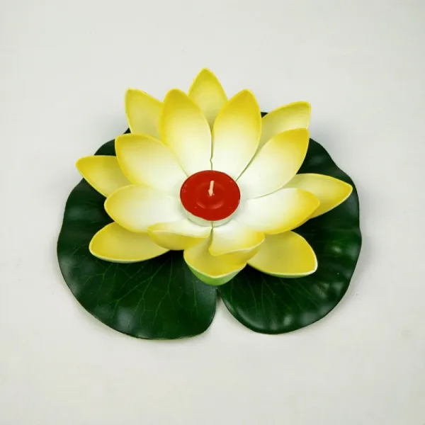초록정원허브 소원양초 년 등강 물등 부처 덕택이다 소원풀이 하객 꽃등 절연화, 18cm 엘로우