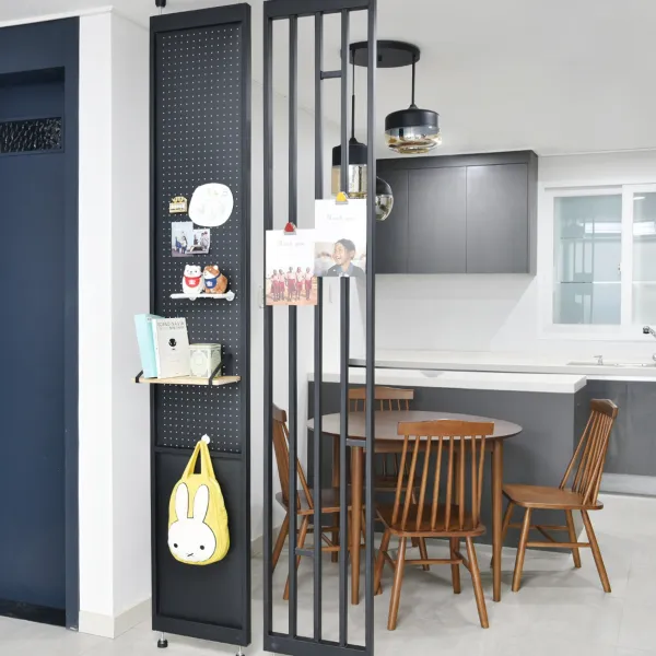 레트로하우스 틴우드 가벽인테리어 철제 파티션 타공판 400 블랙 :h2290 2320~2510 