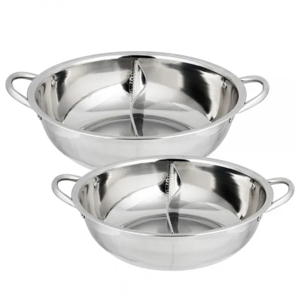 쭈beii_훠궈 샤브 반반 나눔냄비 인덕션 가능 (뚜껑없음) 스텐 전골 양은 스테인레스 조리도구+jjubijjub, 단일상품, ♥jjubijjub32cm