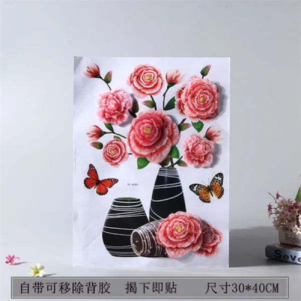 스티커 3d입체 조화 ins셋방살이 개조 기숙사 방 장식 냉장고 그림, T01-001입체 플라워, C01-대