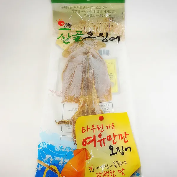 영동산골오징어 쫄깃하고 깨끗한 건오징어 140g, 팩