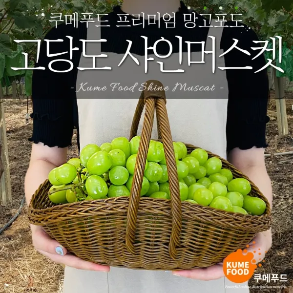  품질선별 쿠메푸드 21년 첫 출하 초고당도 샤인머스켓 망고포도 1kg 2kg 추석 선물 세트 1kg 내외