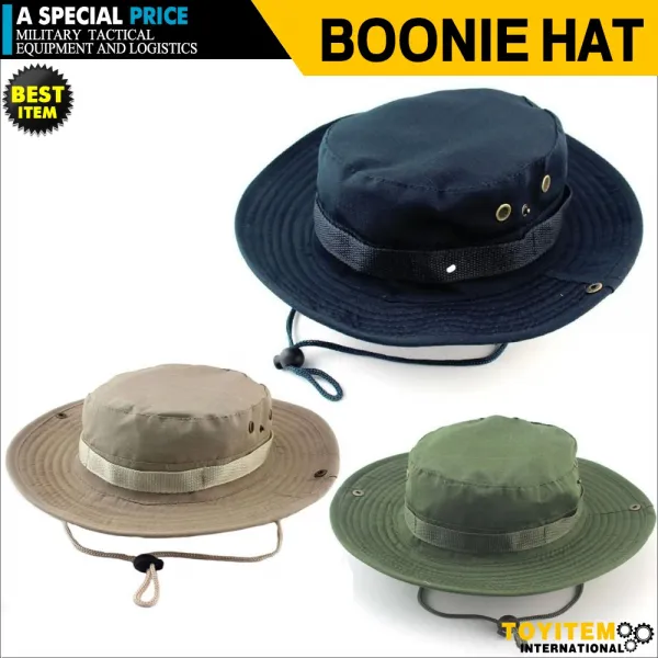 밀리터리 부니햇 군인 등산 낚시 모자 사파리 모자 전술모자 군장모자 등산모자용 정글모 밀리터리캡 텍티컬 부니햇 서바이벌군장 에어소프트건 블랙