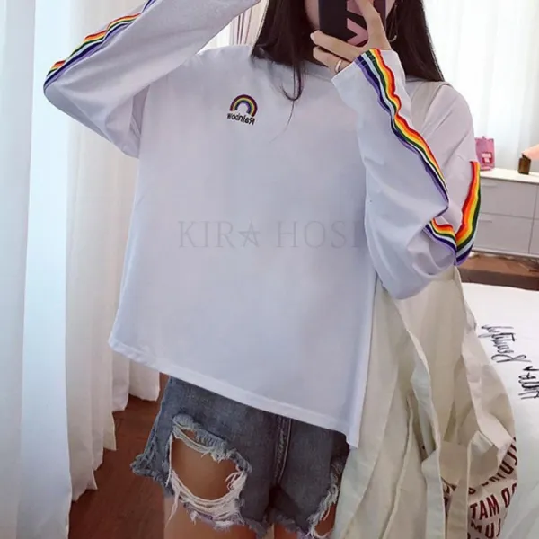 Kirahosi 홍콩스타일 루즈핏 박사이즈 여성 티셔츠 112호 + 스마트스트랩 증정 Vnro6i