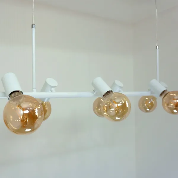 베스람코리아 이방카6등펜던트 LED인테리어조명 LED주방조명 식탁조명, 화이트+LED에디슨램프클리어6개