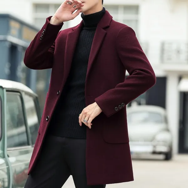 법파 양털 남성 양면 나사 하프반코트 울코트코디 남자핏코트