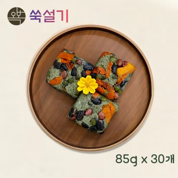 오복떡집 쑥설기 쑥백설기 쑥떡 영양떡 콩설기떡 떡맛집 떡주문 어르신 수험생 직장인 아침 식사대용 개별포장 국산쑥떡, 30개, 85g