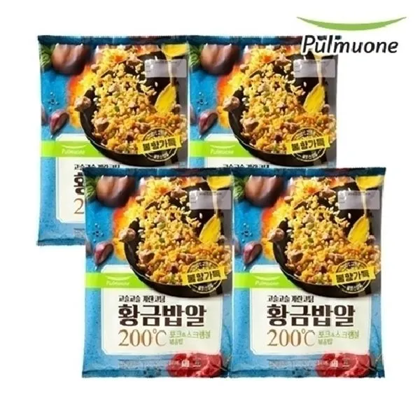 풀무원 황금밥알 볶음밥 포크 스크램블 420g 2인분 X4봉 풀무원 황금밥알볶음밥_포크스크램블420g_2인분x4봉/.