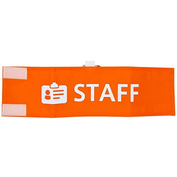 【Amazon 한정】 STAFF 완장 오렌지 완장 전문 .com 빅 실루엣 관혼상제 등에서 봉사 스태프 대행 · 안내소