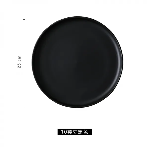 크리에이티브 노르딕 서양요리 독창적 도자기 가정용 낚시꾼 배출 예쁜그릇 디저트 자기식기 야채접시 아침식사 원형그릇, 10인치 무광 원 스테이크 플레이트