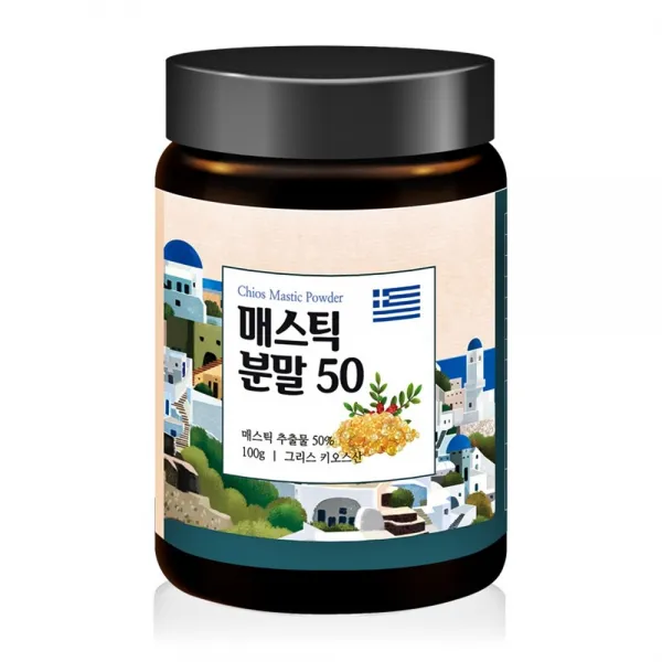 매스틱 분말 100g 고함량 50% 가루 파우더 그리스 키오스산 매스틱나무수액 이물질불검출 식약처인증 식품 자당지방산에스테르 유화제 분산제 초콜릿 케이크 제빵 재료 식품첨가물, 1통