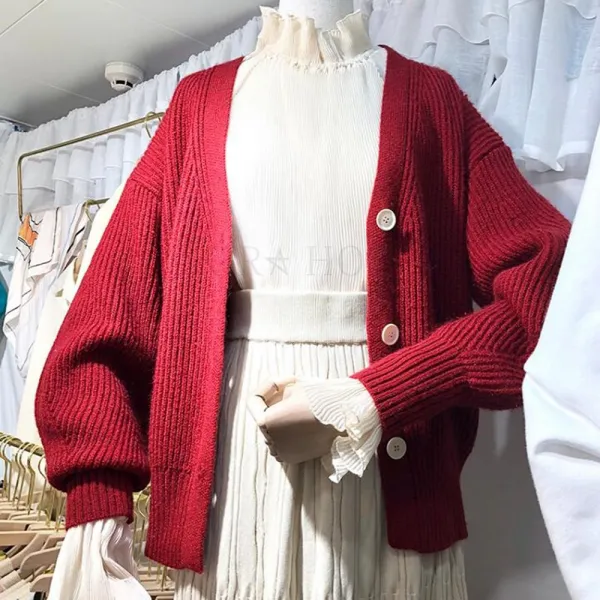 Kirahosi 봄 가을 여성 여자 루즈핏 가디건 예쁜 니트 아우터 30 Dil5uk
