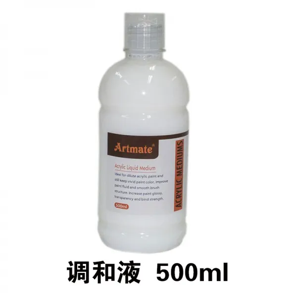 L아크릴 물감 배합액 500M135ML 광택제 광제 매개물 희석제 몬마트, 단병, 배합액 （500ml ）