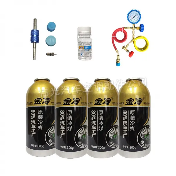500 강눈 종매개자 자동차 에어컨 냉매 불루리온 차량용 에코 설종 특혜복 ：금랭 매개자 4보틀 _붙다기