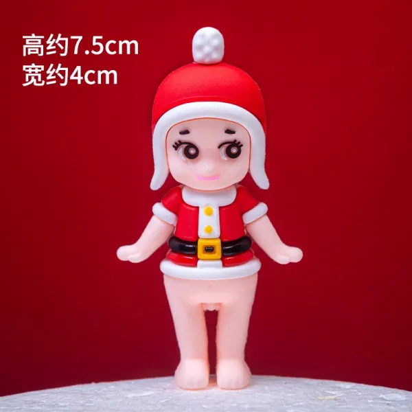 눈사람 플러그부품 팻말 진열 장식품 크리스마스트리 산타클로스 딩동벨 풀덤불 작은 고라니, 엘로우 비니모자 어린 레드