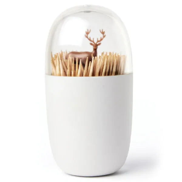 이쑤시개 패션 사례 사슴 자청 스 펙 소유자 이쑤시개 박스 tootttpick holder - ear madow 이쑤시개 패션 러 블 리 화이트 와 쿠 와 쿠, 1개, 0개